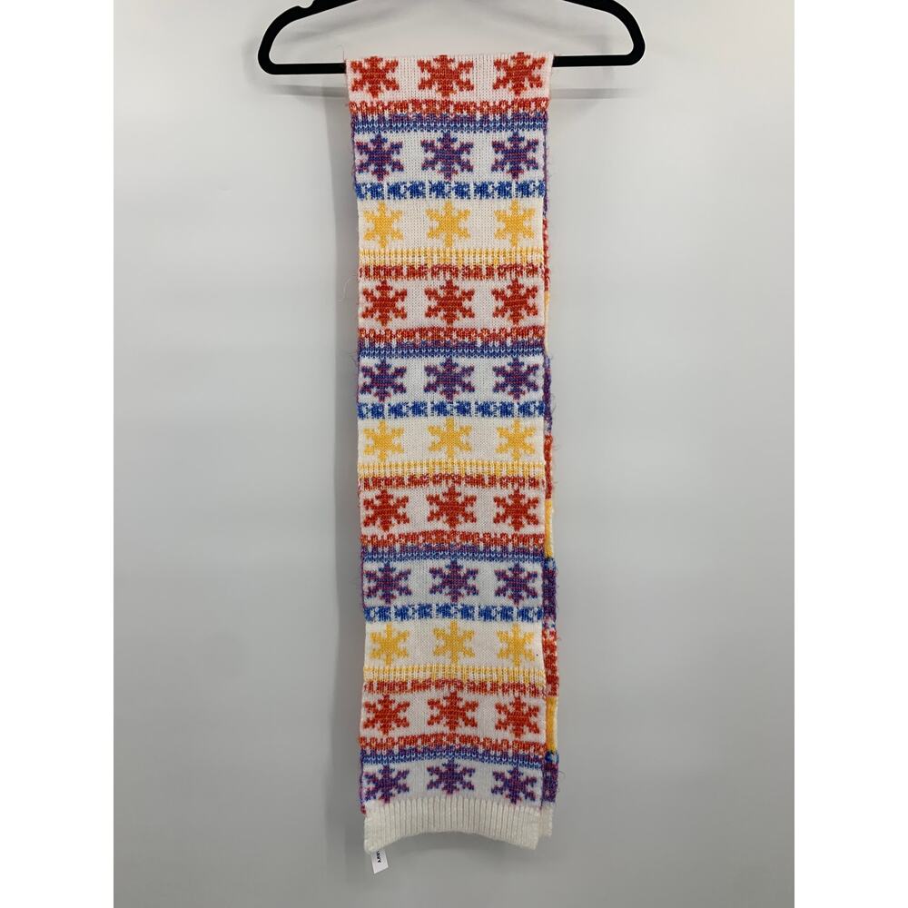 Old Navy Fair Isle Multicolored Snowflakes Scarf NEW Soft Warm Gift Winter